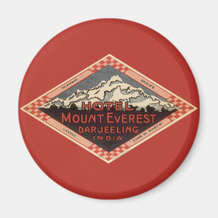 Vintage Travel, Mount Everest, Darjeeling India Magneet