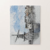 Vintage Travel Nederland en molen Legpuzzel (Verticaal)