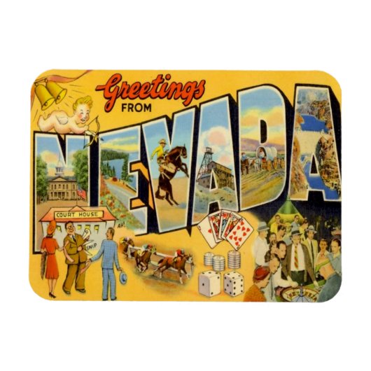 Vintage Travel Nevada Magneet (Horizontaal)