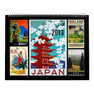 Vintage Travel Poster Agenda Kalender