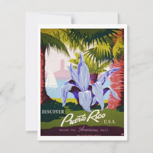 Vintage Travel Poster Art, Ontdek Puerto Rico!