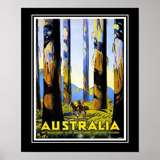 Vintage Travel Poster Australië Grootte (Voorkant)
