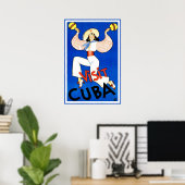 Vintage Travel Poster Bezoek Cuba (Thuiskantoor)