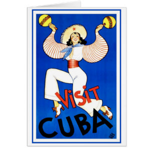 Vintage Travel Poster, bezoek Havana Cuba, Maracas