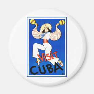 Vintage Travel Poster, bezoek Havana Cuba, Maracas Magneet