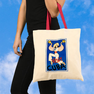 Vintage Travel Poster, bezoek Havana Cuba, Maracas Tote Bag