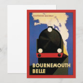 Vintage Travel Poster, Bournemouth Belle Train (Voorkant / Achterkant)