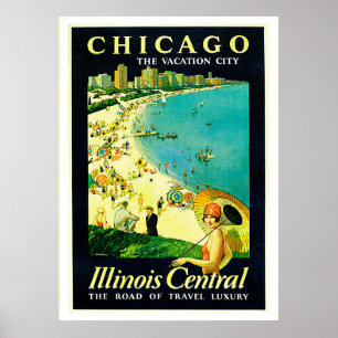 Vintage Travel Poster, Chicago, Illinois Poster