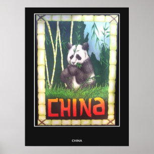 Vintage Travel Poster China Panda