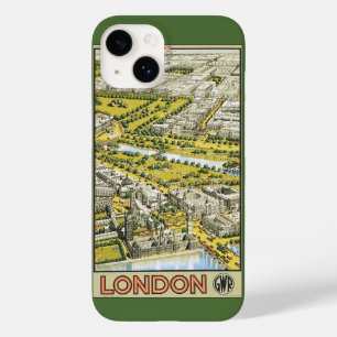 Vintage Travel Poster, City of London Aerial Uitzi Case-Mate iPhone 14 Hoesje