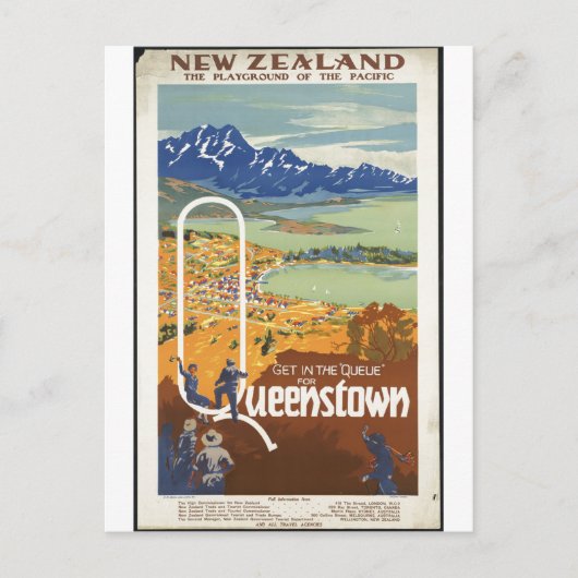 Vintage Travel Poster en Retro Prints Briefkaart (Voorkant)