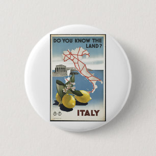 Vintage Travel Poster en Retro Prints Ronde Button 5,7 Cm