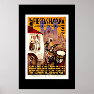 Vintage Travel Poster Fiestas Havana Cuba