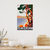 Vintage Travel Poster France Cote dazure (Keuken)