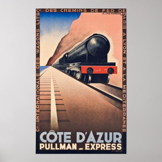 Vintage Travel Poster - France Nice Cote d'Azur (Voorkant)