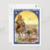 Vintage Travel Poster, Frankrijk Briefkaart (Voorkant / Achterkant)