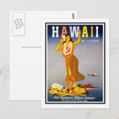 Vintage Travel Poster, Hawaii Briefkaart (Voorkant / Achterkant)