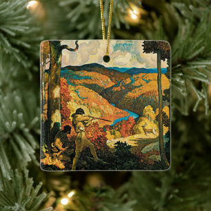 Vintage Travel Poster in Old Kentucky, NC Wyeth Keramisch Ornament