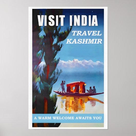 Vintage Travel Poster India-Kasjmir (Voorkant)
