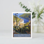 Vintage Travel Poster, Italiaans Riviera Briefkaart (Staand voorkant)