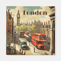 Vintage Travel Poster Londen City Centre