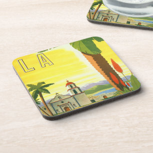 Vintage Travel Poster, Los Angeles, Californië Onderzetter