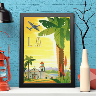 Vintage Travel Poster, Los Angeles, Californië Poster