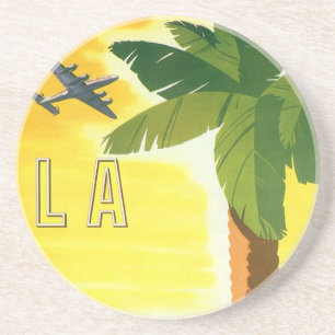 Vintage Travel Poster, Los Angeles, Californië Zandsteen Onderzetter