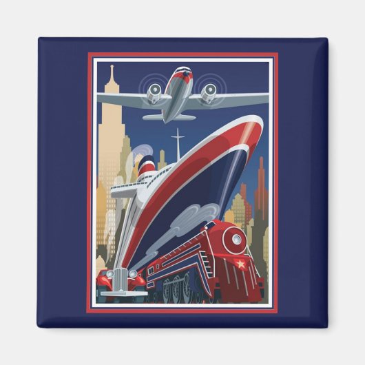 Vintage Travel Poster Magneet (Voorkant)