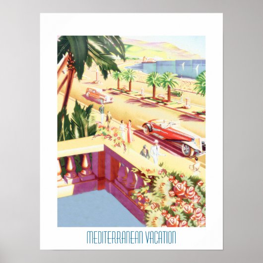 Vintage Travel Poster Mediterranean Vacking (Voorkant)