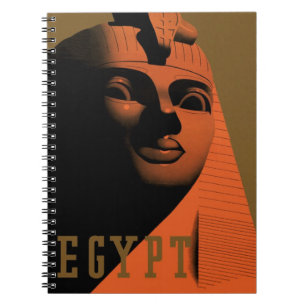 Vintage Travel Poster met Sphinx, Egypte, Afrika Notitieboek