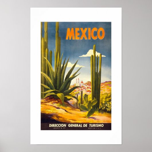 Vintage Travel Poster Mexico (Voorkant)