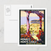 Vintage Travel Poster, Monte-Carlo Briefkaart (Voorkant / Achterkant)