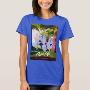 Vintage Travel Poster, ontdek Puerto Rico! T-shirt