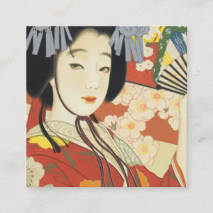 Vintage Travel Poster Osaka Japan Vierkante Visitekaartje