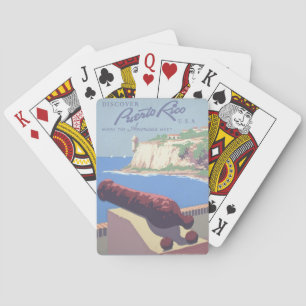 Vintage Travel Poster Promoting Puerto Rico Pokerkaarten