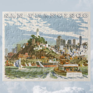 Vintage Travel Poster San Francisco Bay Ferry Boat Legpuzzel