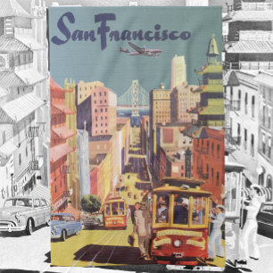 Vintage Travel Poster San Francisco Cable Cars Theedoek
