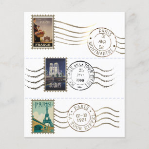 Vintage Travel Poster Stamps en Postage French