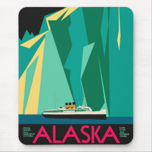 Vintage Travel Poster, Taku Glacier, Alaska Muismat