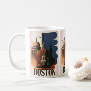 Vintage Travel Poster uit Boston, Massachusetts Koffiemok