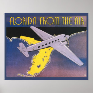 Vintage Travel Poster uit Florida van het vliegtui