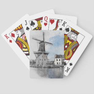 Vintage Travel Poster van Nederland en molen Pokerkaarten