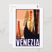 Vintage Travel Poster Venice Briefkaart (Voorkant / Achterkant)