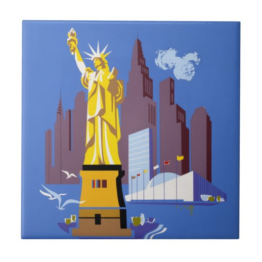 Vintage Travel Poster voor Allegheny Airlines Tegeltje (Voorkant)