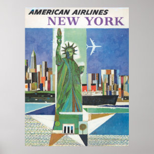 Vintage Travel Poster voor American Airlines