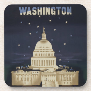 Vintage Travel Poster voor American Airlines Bier Onderzetter