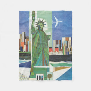 Vintage Travel Poster voor American Airlines Fleece Deken