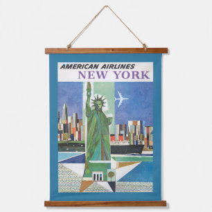 Vintage Travel Poster voor American Airlines Hangend Wandkleed