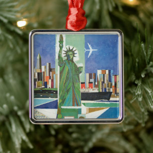 Vintage Travel Poster voor American Airlines Metalen Ornament